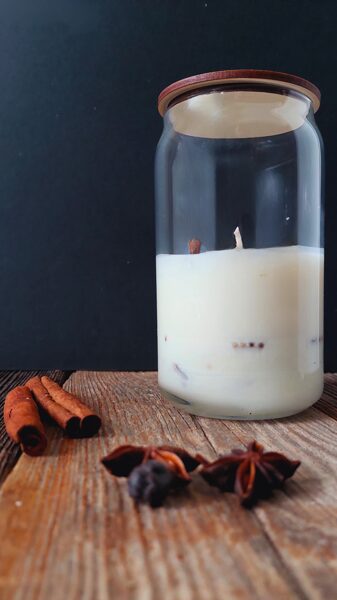 Soy wax candle in jar - christmas