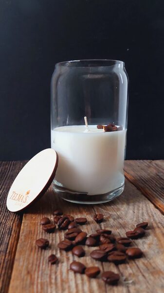 Soy wax candle in jar - coffee