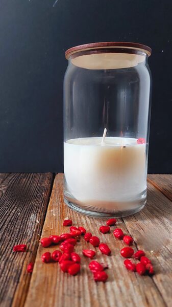Soy wax candle in jar - berry
